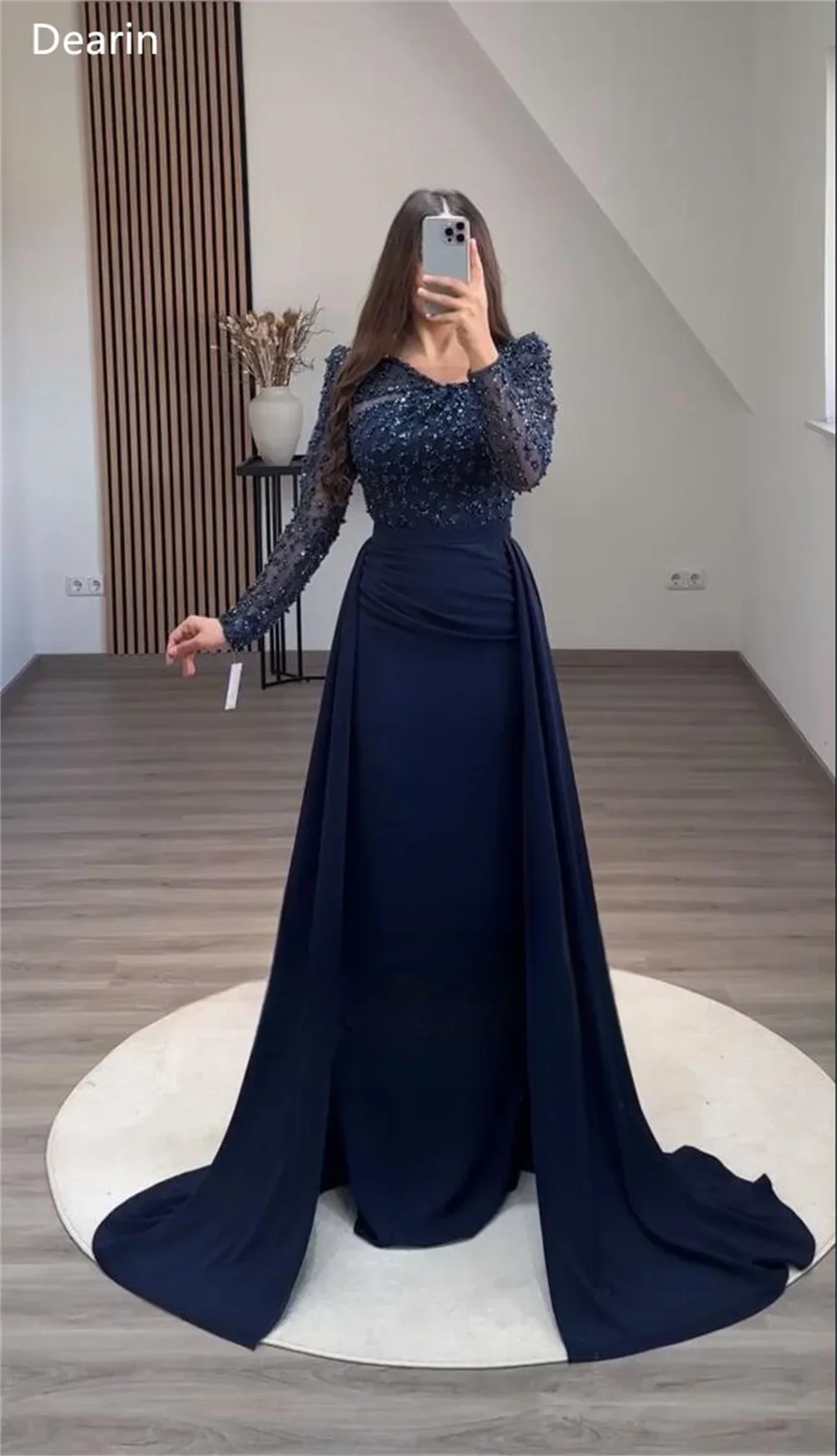 Vestido de fiesta personalizado, vestido de noche Formal, columna con cuello en V, faldas hasta el suelo, drapeado de tul con cuentas, ocasiones a medida