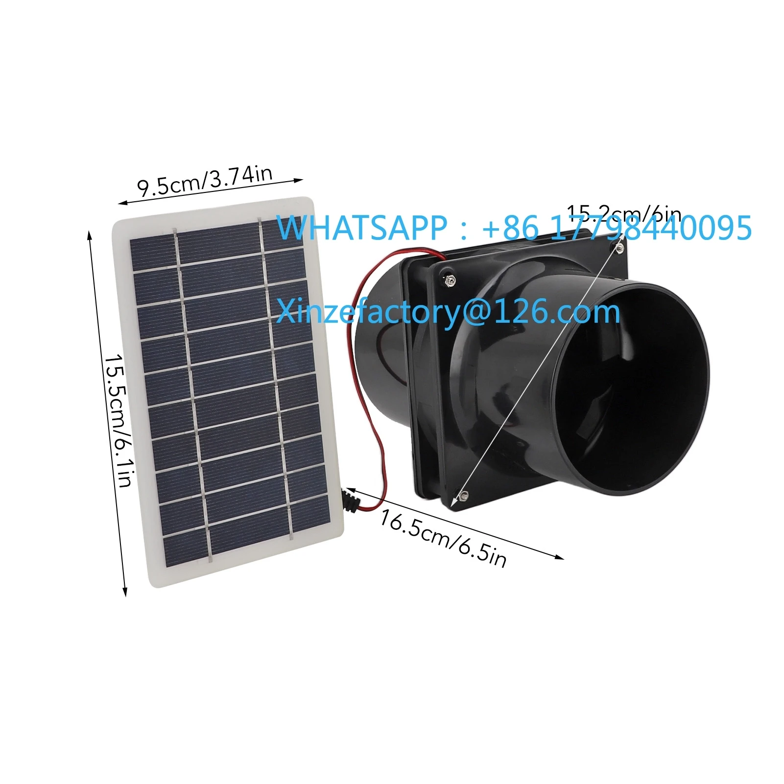 

Customizable Solar Fan Ventilator ABS 10W Solar Panel Powered Fan 12V High Efficiency Round Pipe for Pet House