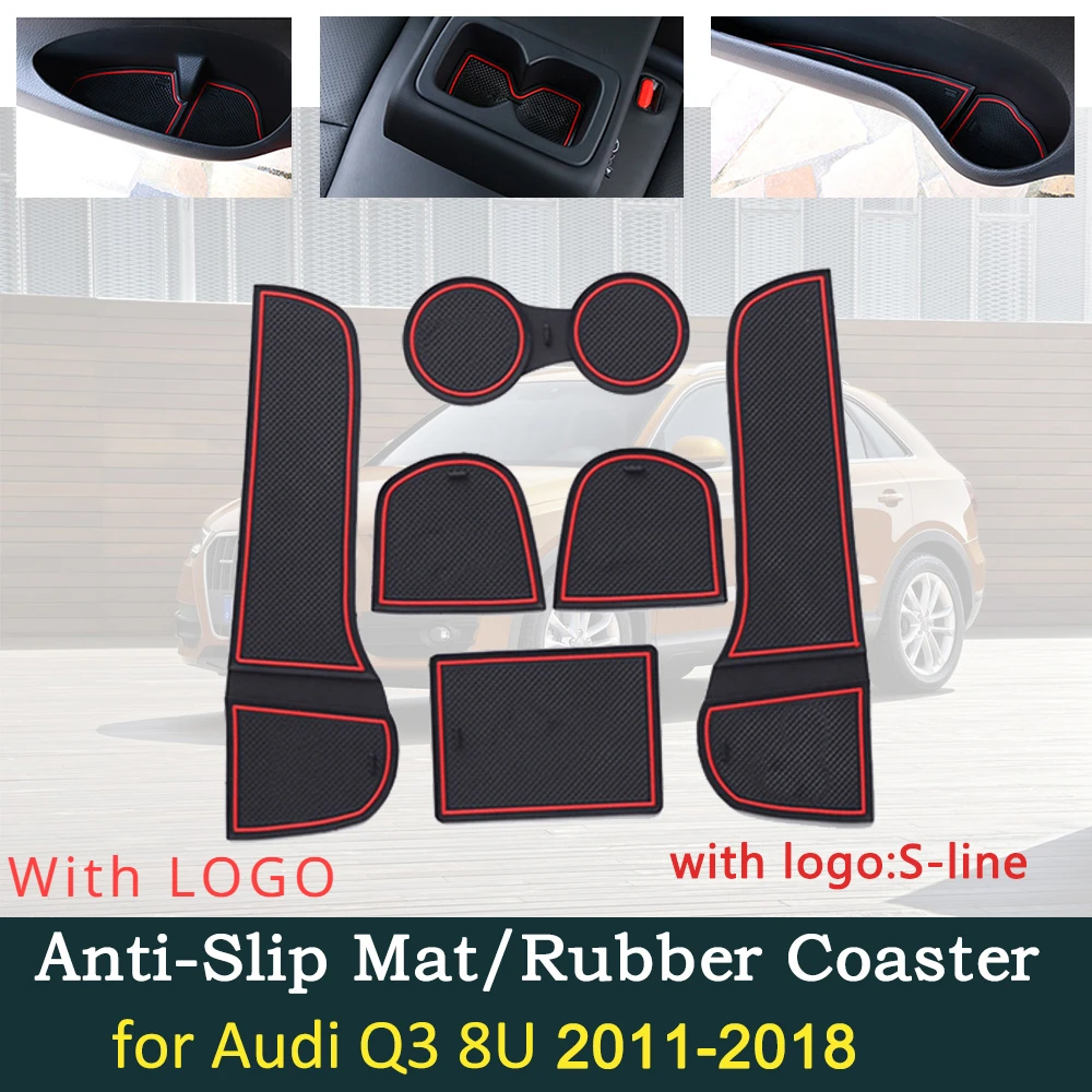 

Anti-Slip Gate Mats Cup Door Groove Pads for Audi Q3 8U 2011~2018 Hole Pad Car Interior Styling Accessories Gadgets