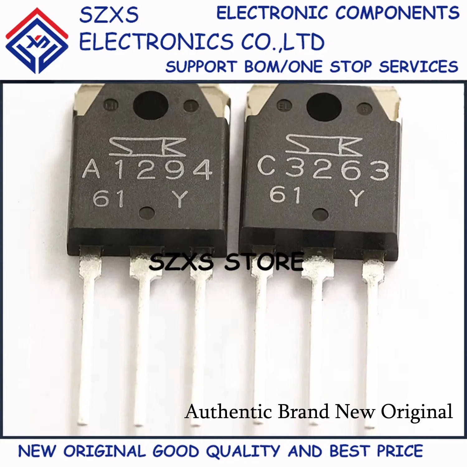 New Original 5Pairs 2SA1294-Y A1294 + 2SC3263-Y C3263 TO-3P Audio Amplifer Transistor In Stock Electronic Component Good Quality