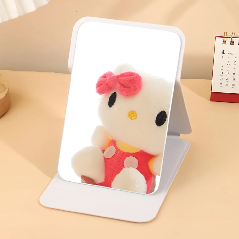 Opvouwbare desktop make-upspiegel Draagbare antislip schoonheidsaccessoire Handheld PU reismake-upspiegel Fruit Letterpatroon