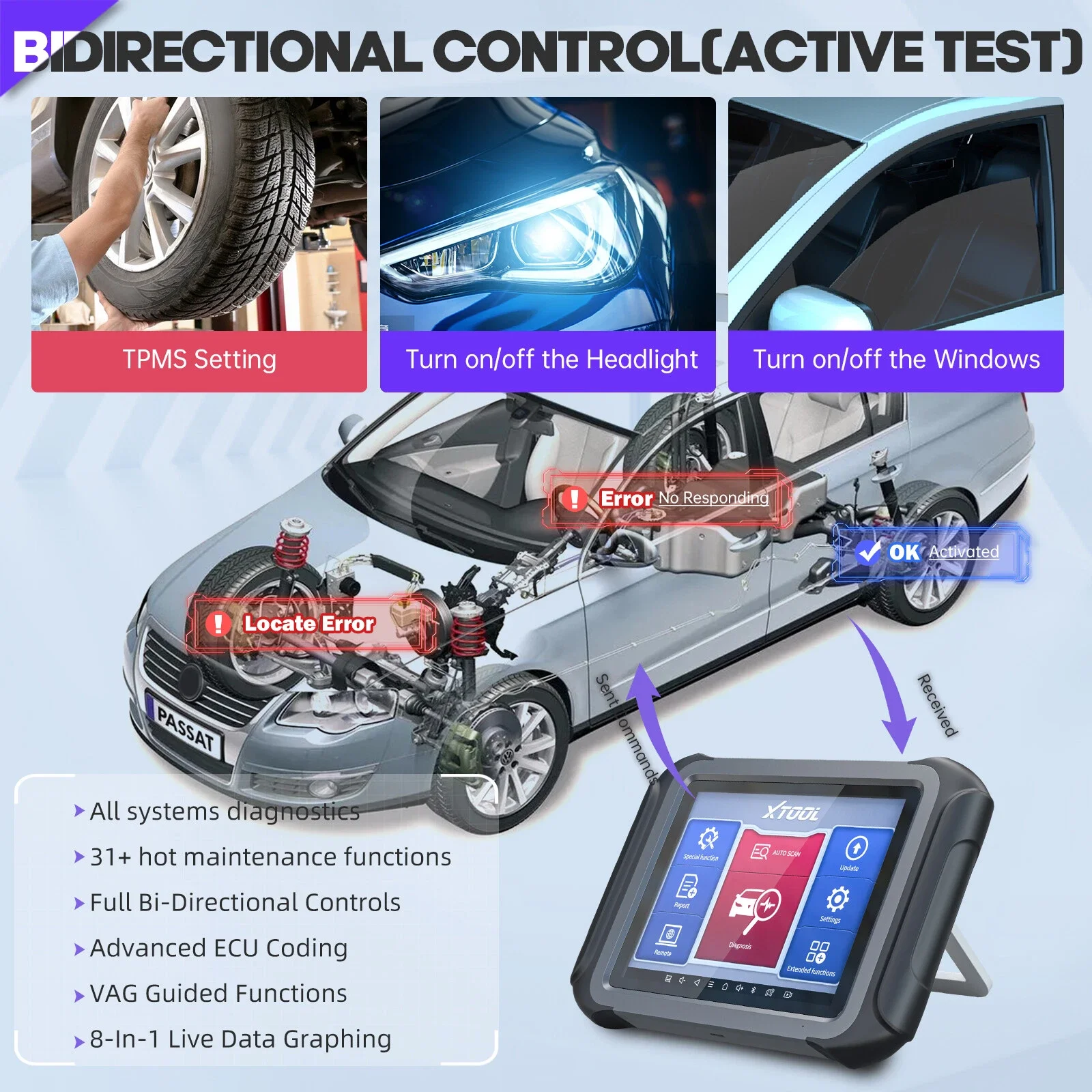 XTOOL D9 D9PRO نظام كامل أداة تشخيص السيارة ECU الترميز البرمجة مفتاح مبرمج ثنائي الاتجاه الماسح الضوئي طوبولوجيا خريطة DOIP