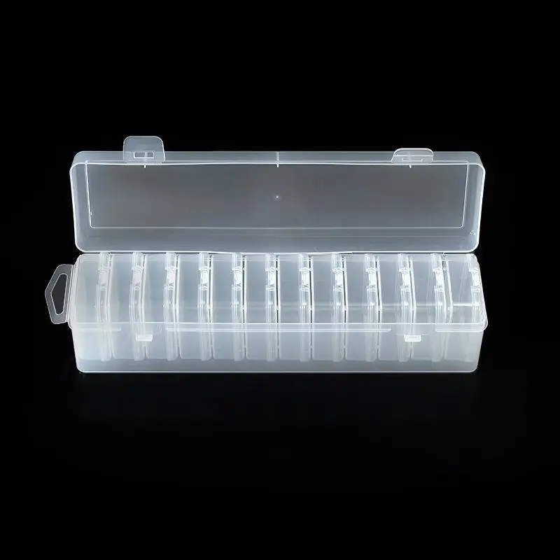 12Pcs Small Clear Plastic Bead Organizer Box Hinged Lid Storage Containers For DIY Crafts Jewelry Making Small Trinket