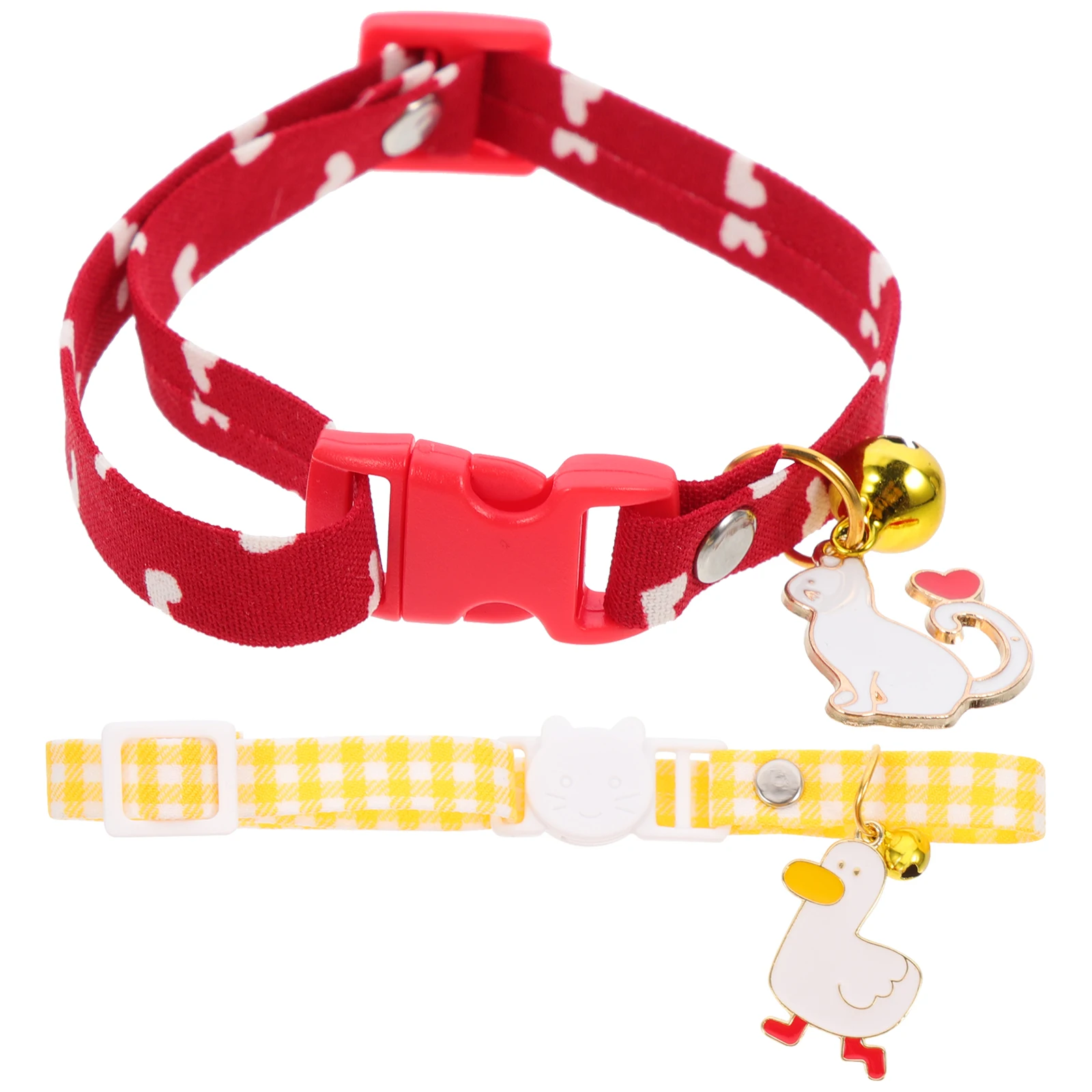 

2 Pcs Cotton Pet Collar Pendant Cat Collar for Cats Kitten Accessories Adjustable Lightweight Cute Bell for Daily Wear Party