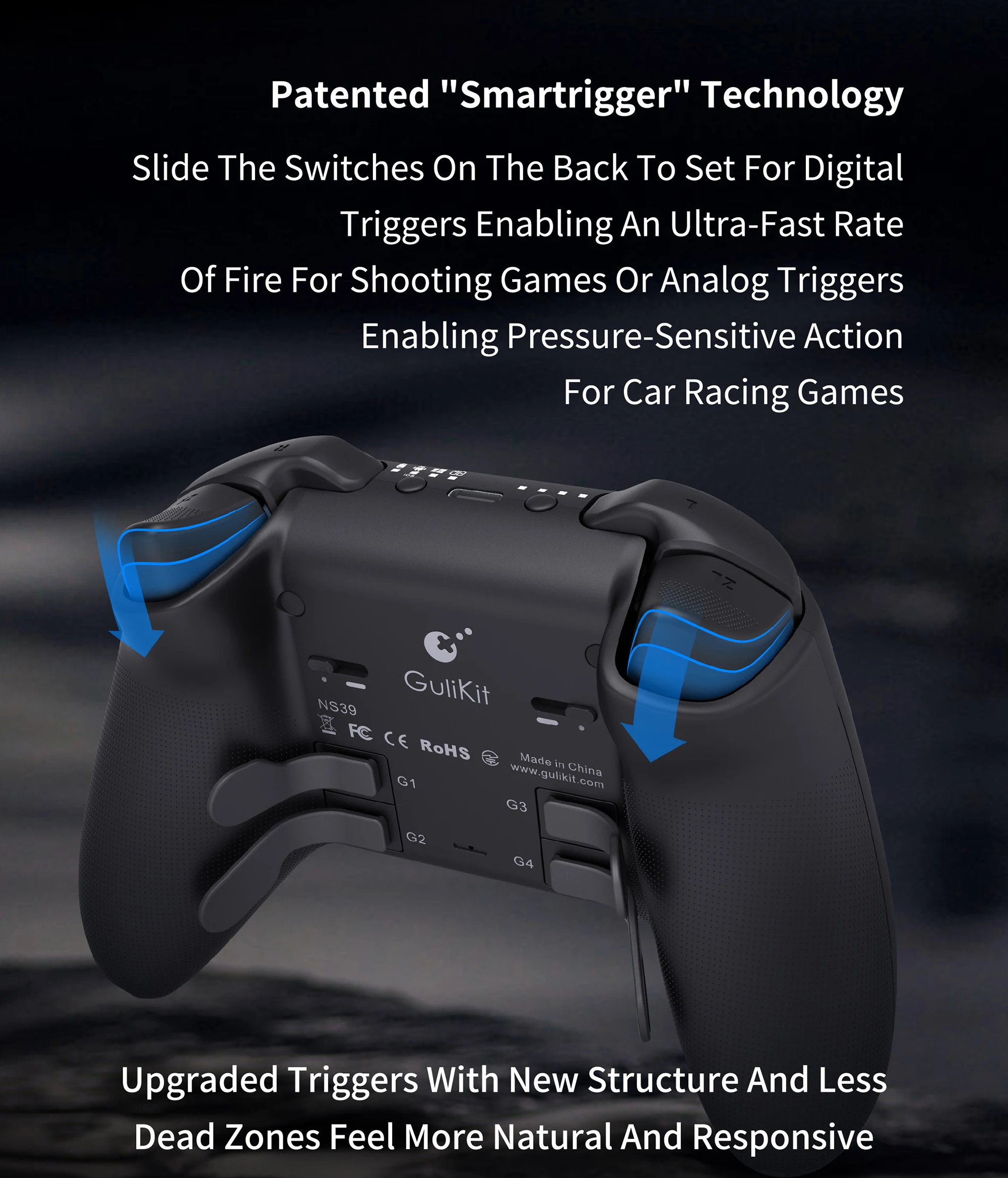 Gulikit kk3 max controller ns39 kingkong 3 gamepad mit hall effekt joysticks & auslöser für windows nintendo switch android ios – Detail 9