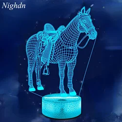 Horse 3D Lamp Night Light for Kids 16 Colors Changing Remote Control Bedside Room Decor Birthday Christmas Gifts for Girls Kids