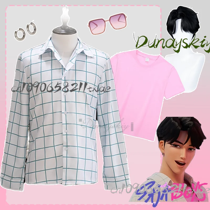 

Anime HunterX Demon Saja Jinu Cosplay Costume 30CM Wig Jinu KPop Shirt Idol Clothing For Halloween Party Women Men