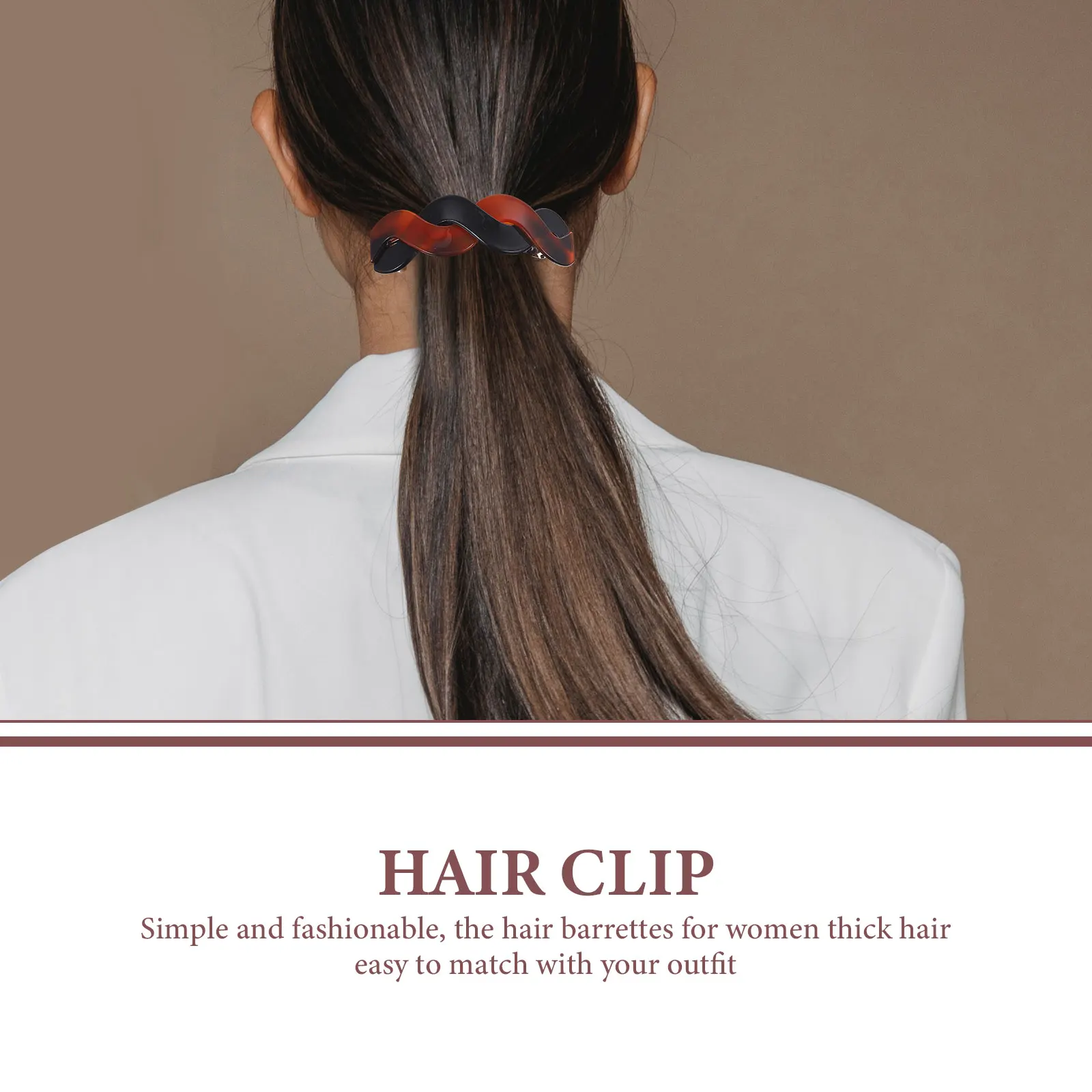 

2Pcs Acrylic Alloy Hair Clips for Ponytails Thick Holders Automatic Spring Barrettes Women Hair Accessories Styling Tools Fine