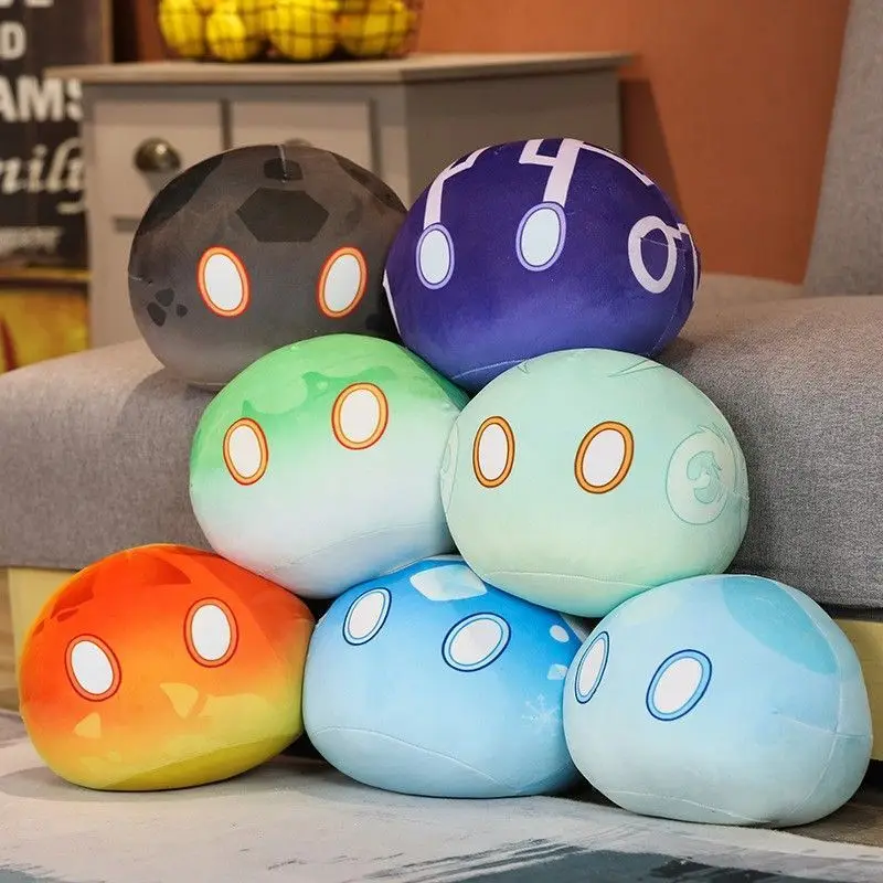 

Genshin Impact Slime Plush Toy Soft Stuffed Round Anime Pillow Home Sofa Cushion Themed Doll For Anime Game Fans Birthday Gift