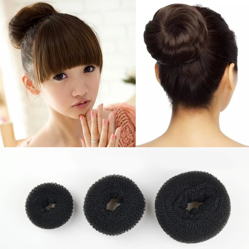 

3Pcs Nylon Bun Maker Hair Ring Styler for Women Fast Easy Chignon Maker Tool for Ballet Dance Recital All Hair Types
