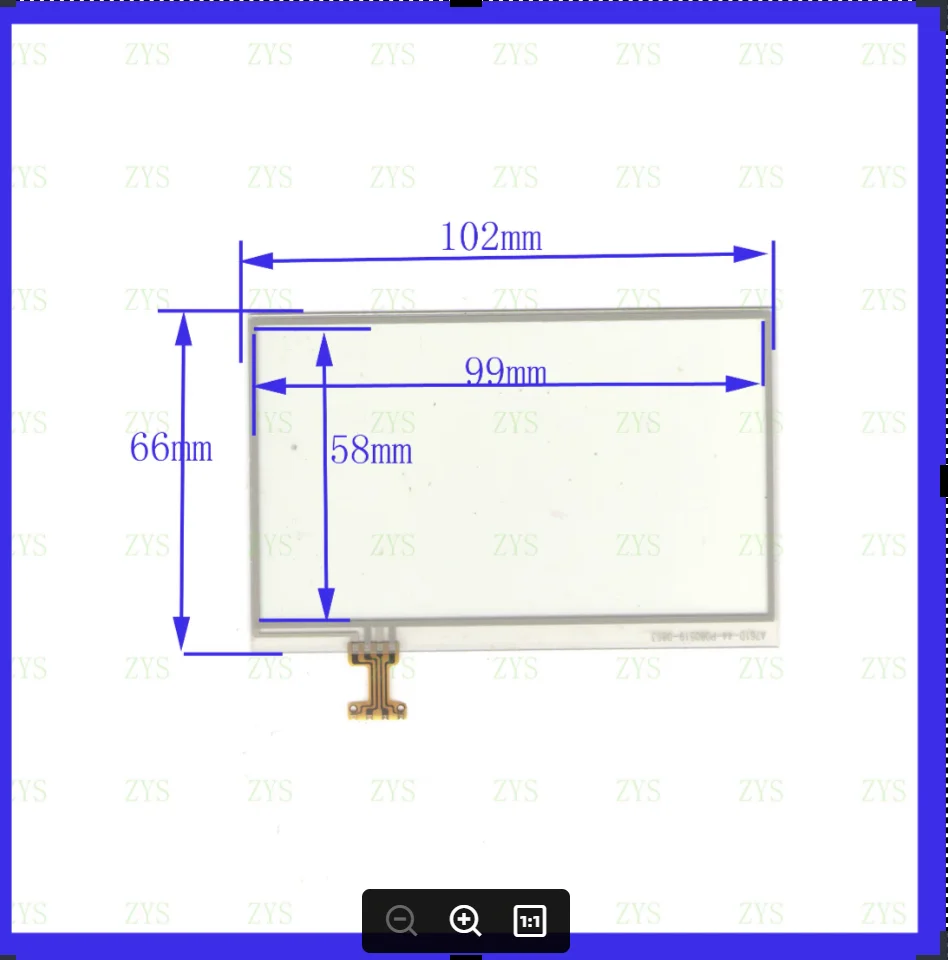 

5PCS/LOT A761D-44-P080519-0853 touchglass 102*66 4lines resistance screen 102*66mm Touchsensor A761D