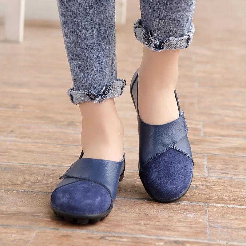 Spring Flat Bottomed Women's Versatile Single Shoe with Suede Soft Sole for Comfortable Hiking Loafers Casual Women's Shoes