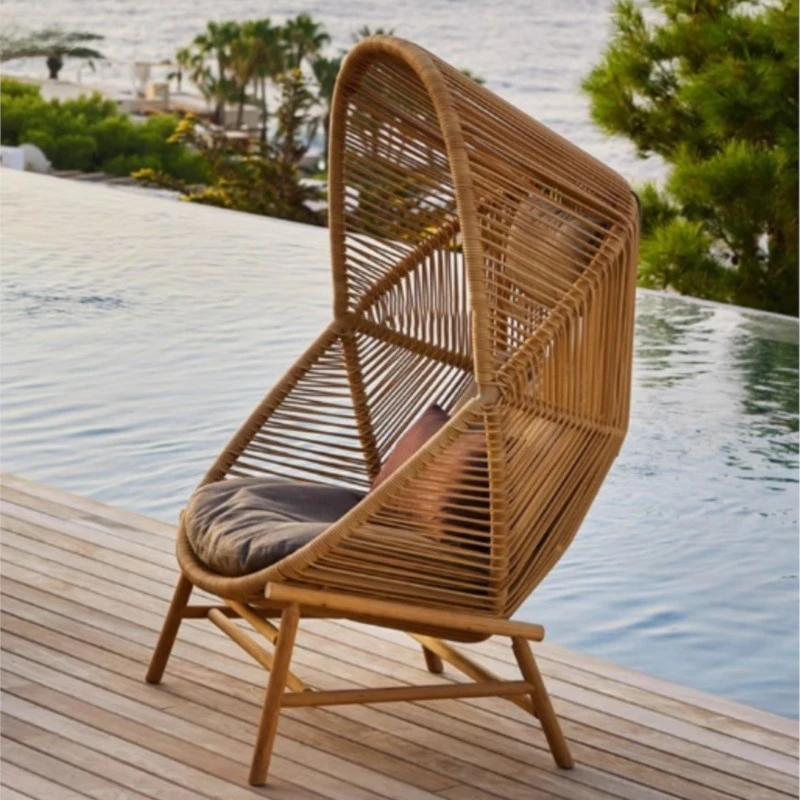 Outdoor Swing Leisure Courtyard Garden Villa Hotel Net Red Bird's Nest Rattan Deck Chair Hanging Basket Hanging Chair