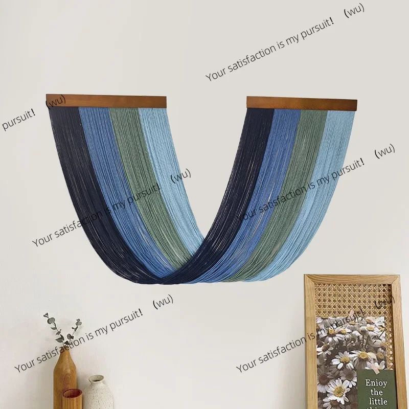 Gradual change of color tassel tapestry, creative handmade wall decoration wall hanging