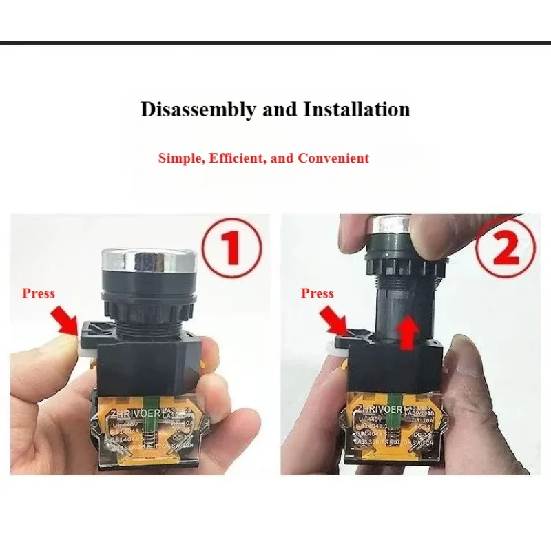 1-Hole Start/Stop Button Switch Control Box with Reset, Includes Junction Box, Emergency Stop, Self-Locking, Waterproof Switch