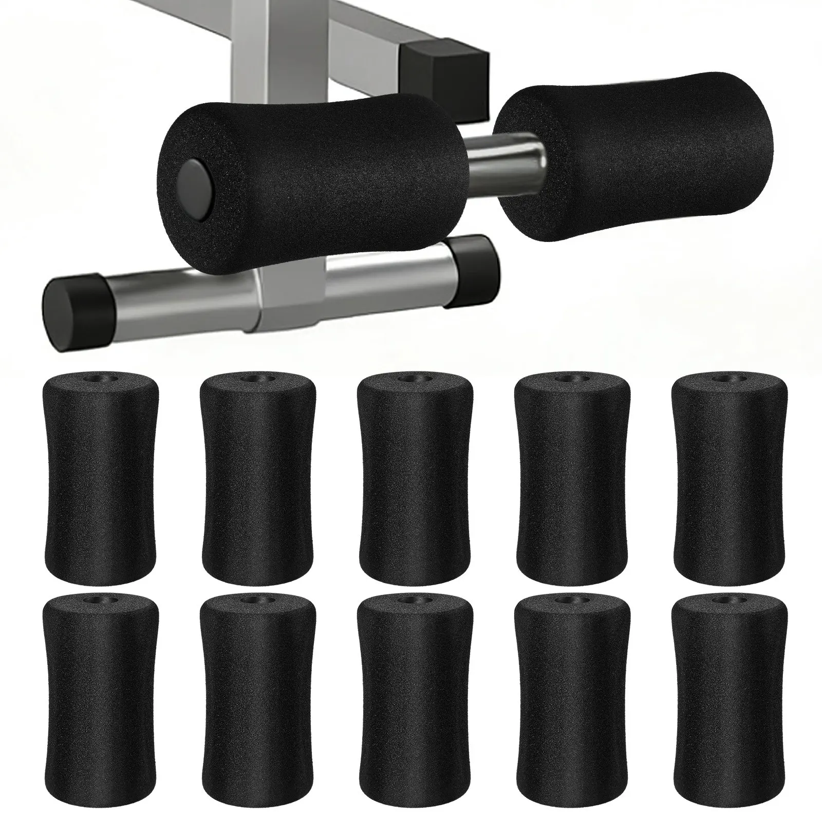 

12Pcs Premium Sponge Tube Sleeve Pads Replacement for Gym Leg Extension Machine Ab Training Equipment Foot Rollers Exercise