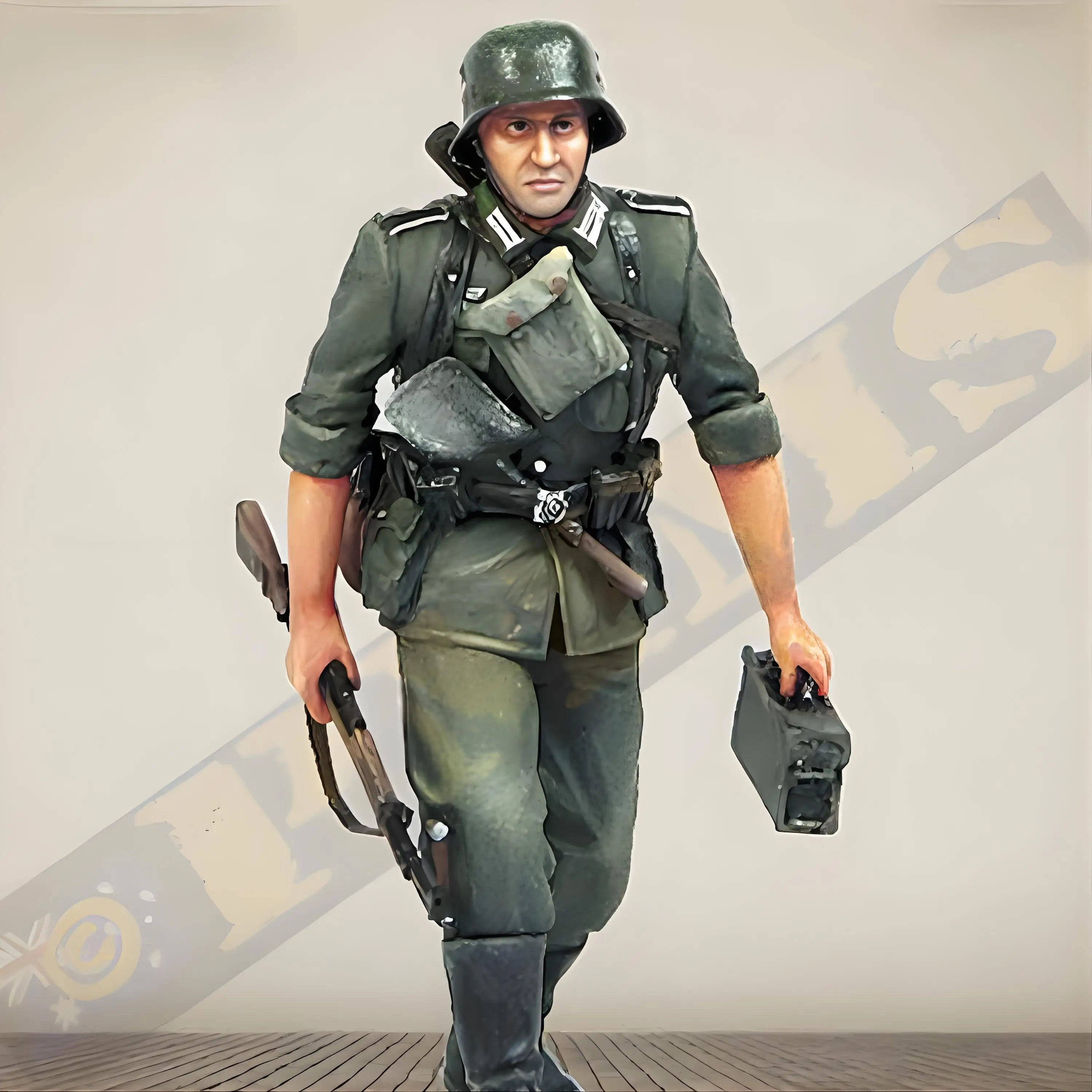 1/35 WWII Resin Soldier Model Kits 2-Figure Fantasy Themes GM Action Figure Soldier Colorless and Self-Assembled In Stock