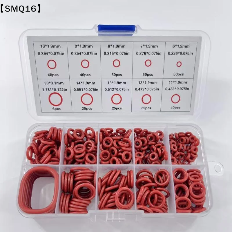 390pcs Silicone O-ring Kit Nitrile Rubber Oil Heat Resistant Sealing Gasket Assortment Boxed Metric O Ring For Car Pipeline【SMQ】