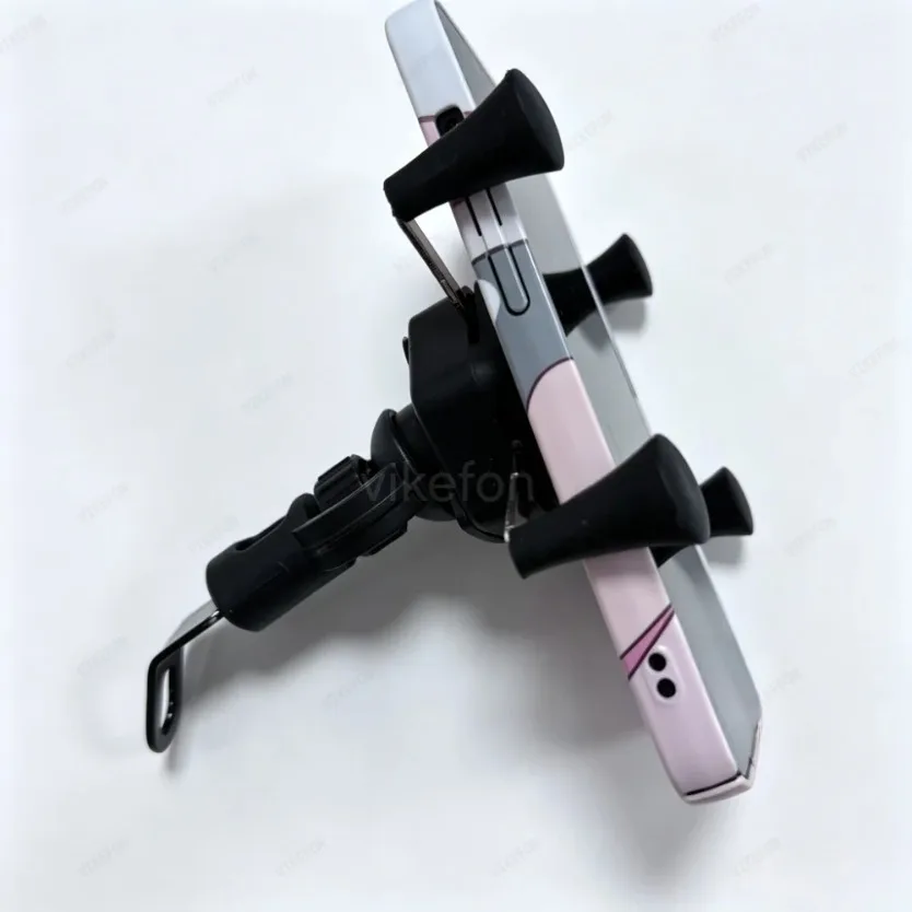 360°Rotation 4‑Claw Motorcycle Phone Holder Silicone Clip Clamping Cellphone Bracket Rearview Mirror Mount For Scooter Motorbike