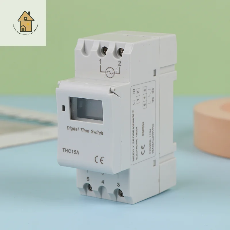 

Электронный таймер на DIN-рейку, 1 шт., 110 В, 7-дневный цифровой программируемый, реле управления переключателем, от 8 до 16 А, модель: THC15A.