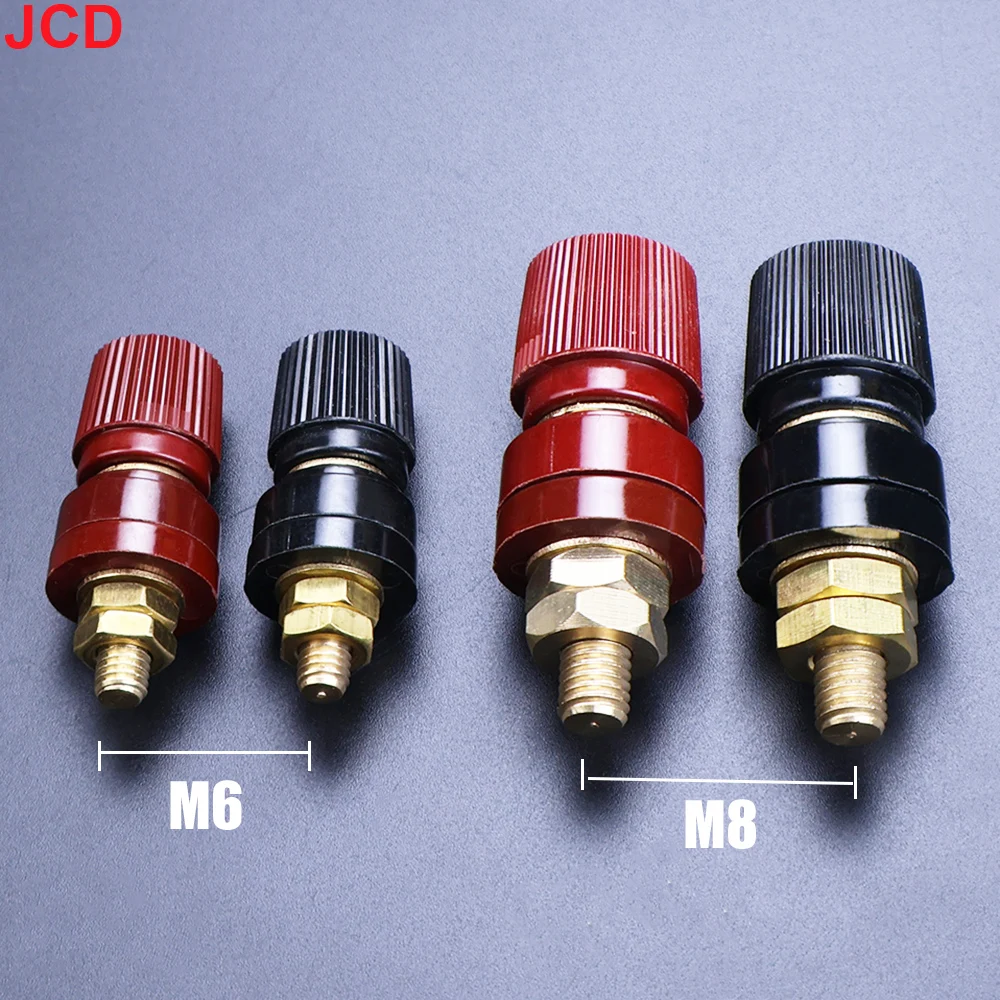 JCD 2pcs/Set 6mm 8mm Brass Stud Premium Remote Car Battery Power Junction Post Connector Terminal Kit Auto Accessories