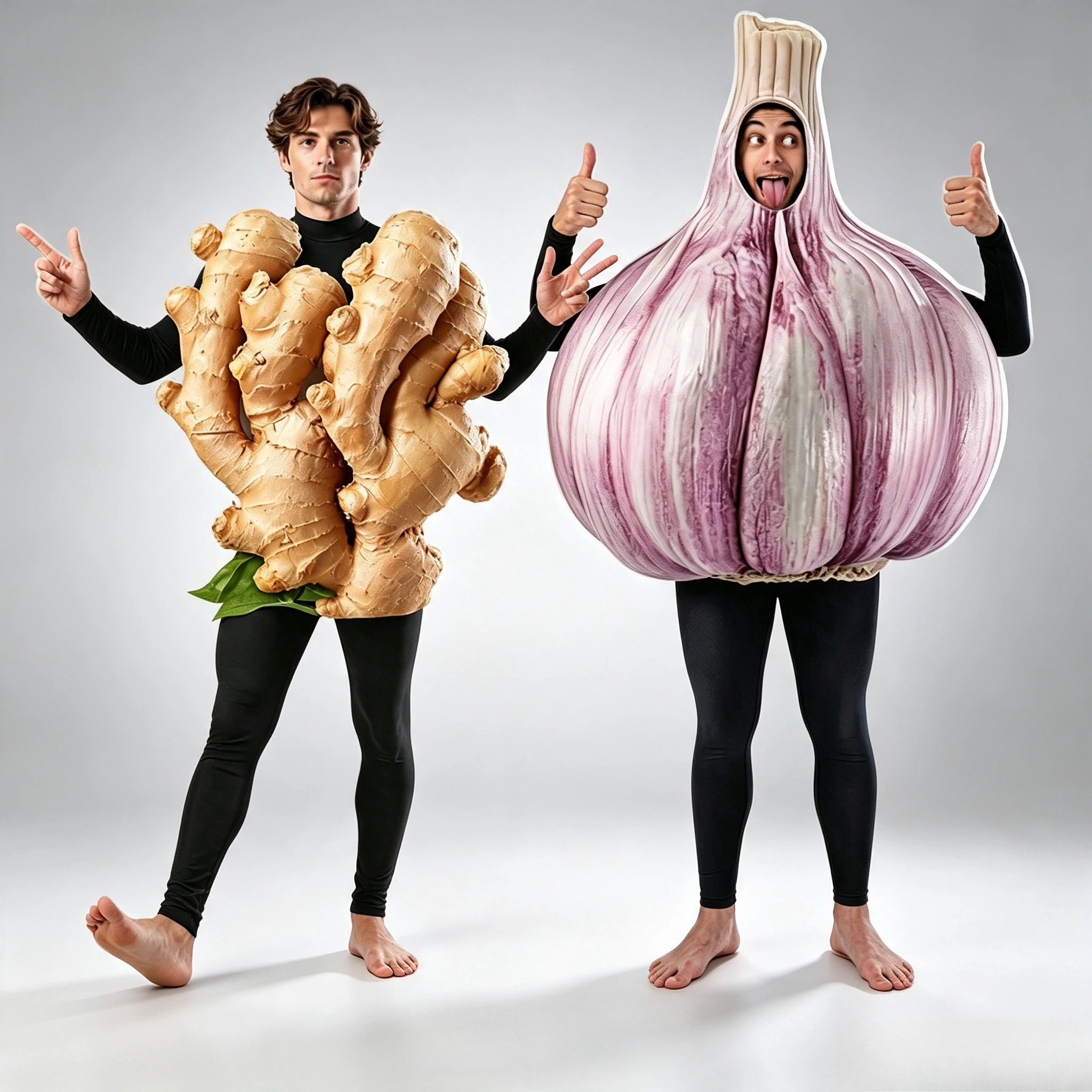 Disfraz Divertido en 3D con Forma de Jengibre y Ajo, Traje con Temática Vegetal para Halloween, Carnaval, Fiesta, Actuación en Escenario, Cosplay