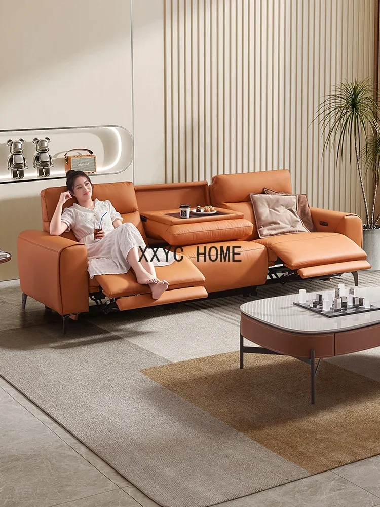 First Class Technology Fabric Sofa Electric Multifunctional Cream Style Modern