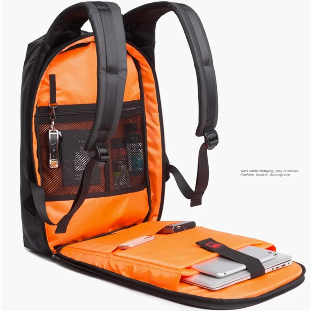 Mochila masculina de alta qualidade, 17 espaços, viagem de fim de semana, repelente de água, bolsa para laptop, computador de negócios, mochila escolar masculina