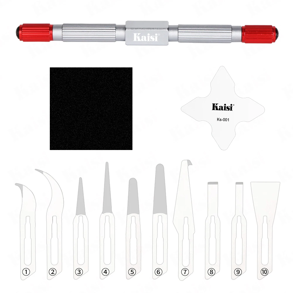 Kaisi k310 Set piede di porco a doppia testa Lama per lucidatura manuale ad alta tenacità per kit di strumenti di riparazione chip IC scheda madre Face ID del telefono
