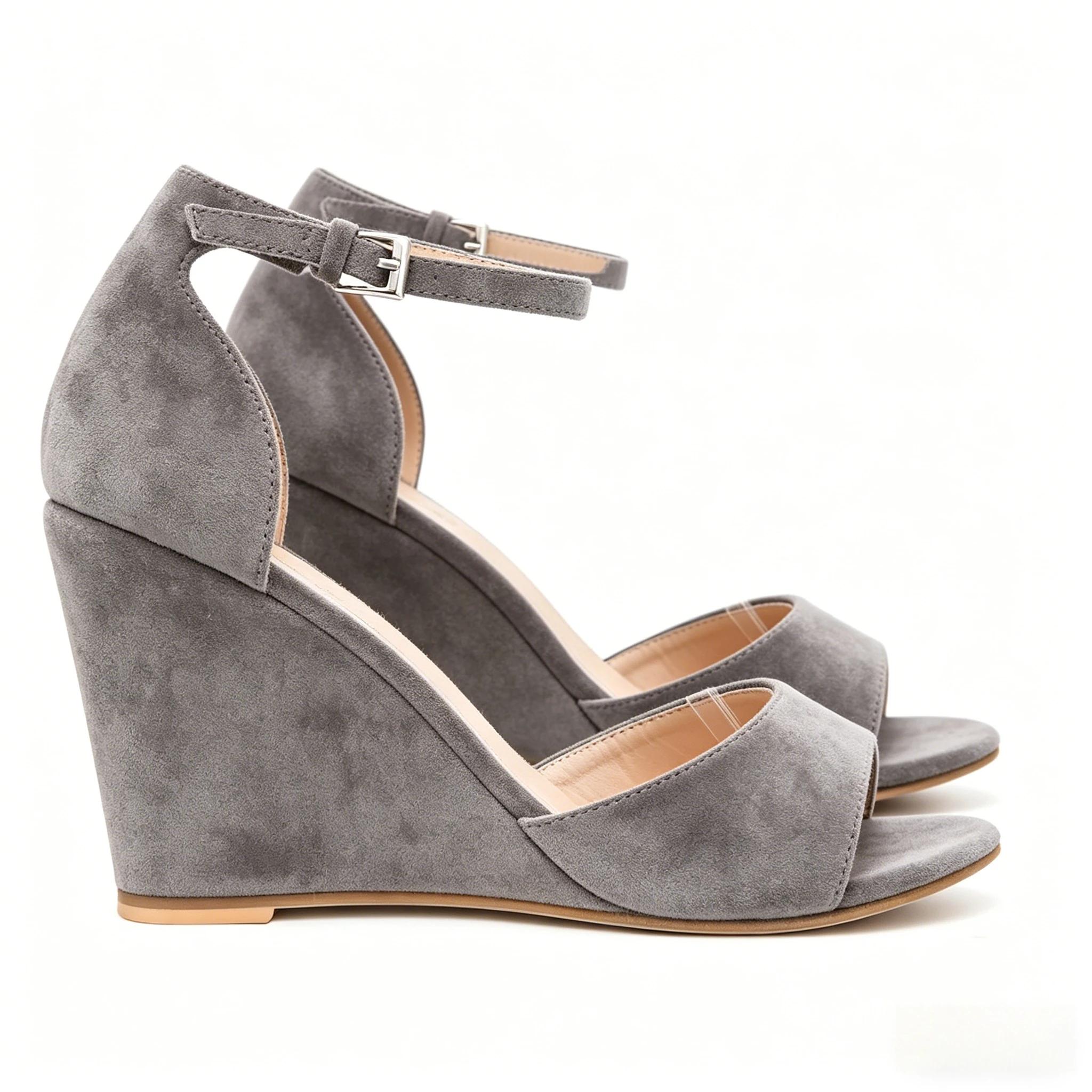 

Women Sandals Solid Color Sexy Open Toe Ankle Strap Buckle Wedge High Heels Platform Pumps Lady Party Dress Wedding Dress Shoes