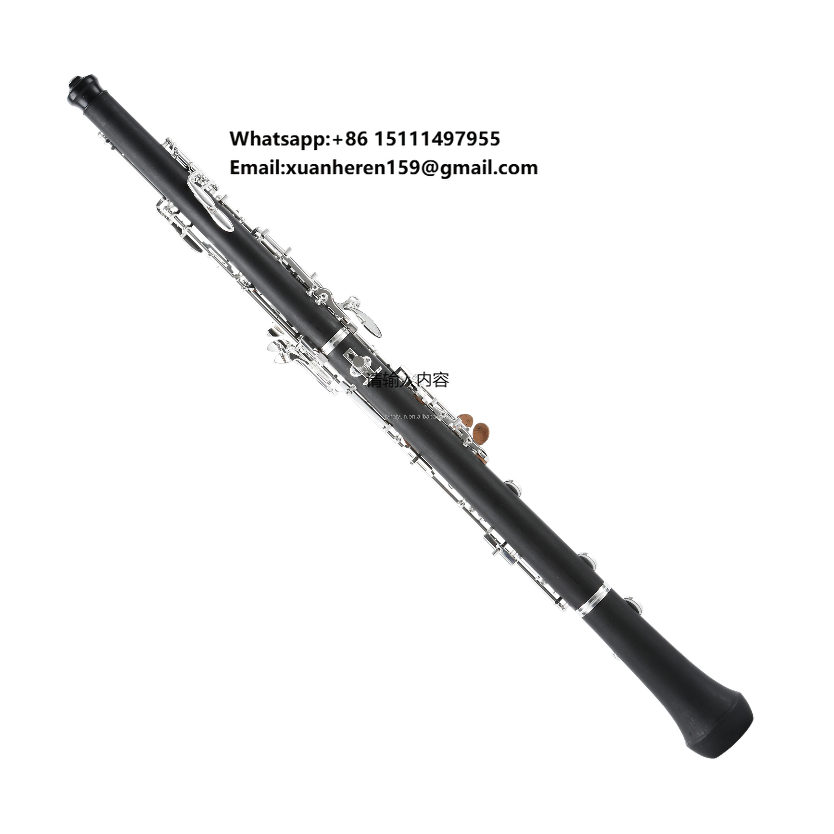 SEASOUND Professional Bakelite Body Oboe Clarinet Case 17 Keys Silver Plated Black Body C Tone International Customizable Canvas
