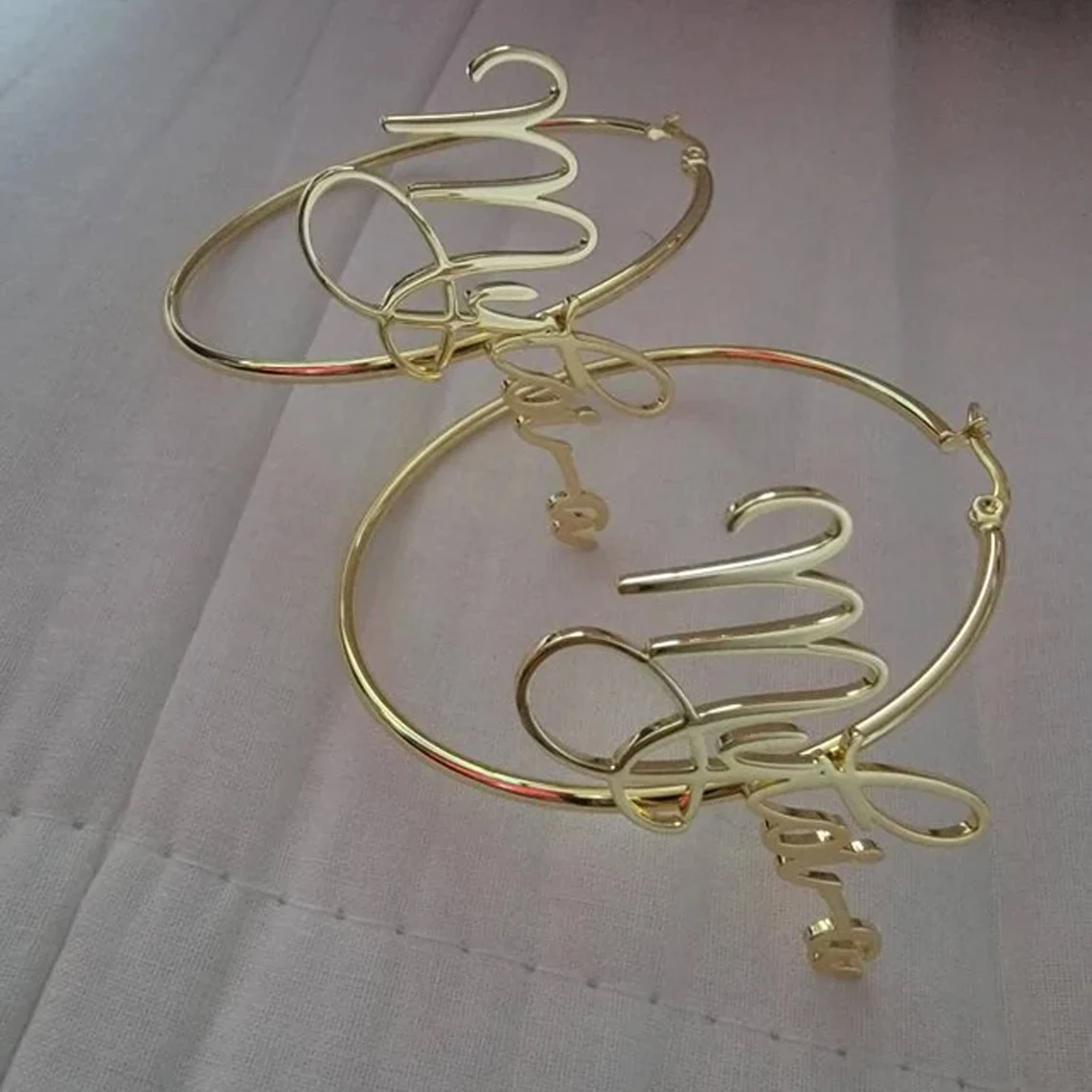 Custom 30-100MM Earrings Stainless Steel Custom Name Earrings  Customized Women Circular Hoop New Nameplate Earrings Anti-allerg