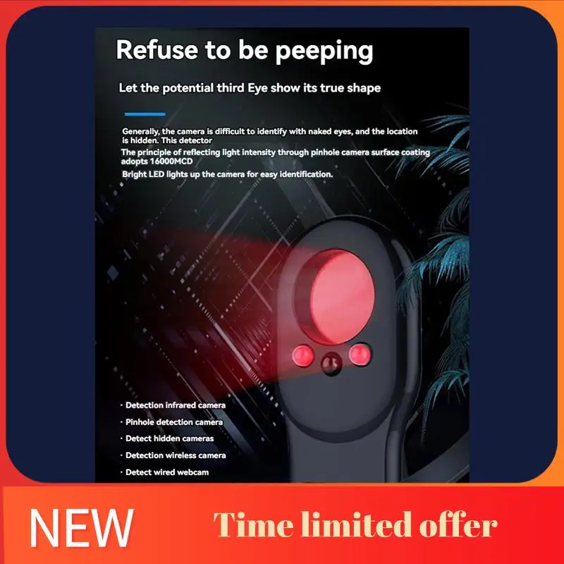 

A42T-Противоугонный детектор, светодиодная ИК-сигнализация для отелей, аренды, путешествий на открытом воздухе, антискрытая камера, устройство безопасности