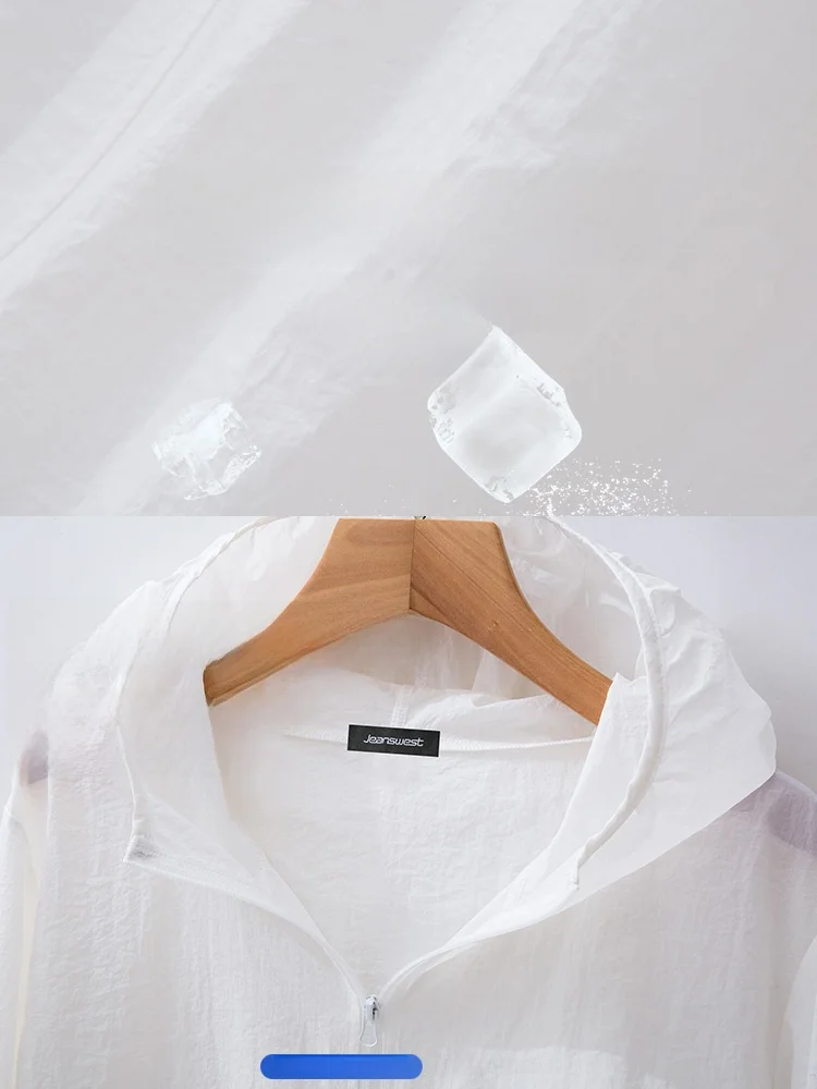 

Jeanswest Men's Summer Lightweight Sun Protection Jaet Ice Silk Breathable Fabric Thin Moisture ng Zipper Decorated Ca...