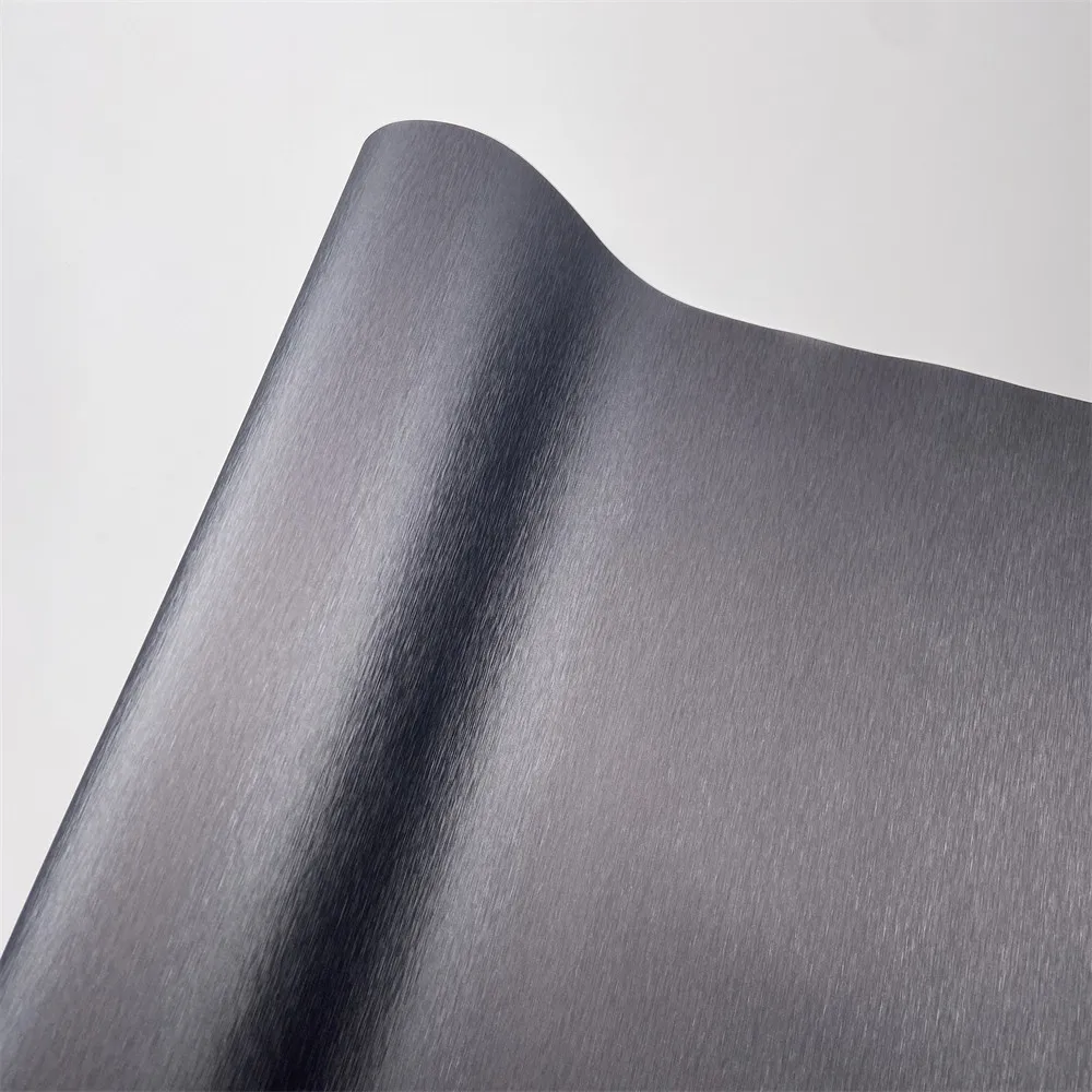 Auto Vinyl Wrap Selbstklebende Metallic Gebürstet Dunkelgrau Fahrzeug Aufkleber Film Fenster Trim Konsole Computer Auto Dekoration Aufkleber