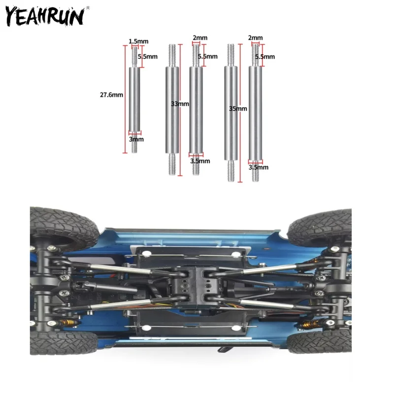 YEAHRUN 5Pcs Metal Linkage Steering Link Rod Kit For 1/18 Kyosho Mini-Z 4x4 Jimny  RC Crawler Car Upgrade accessories