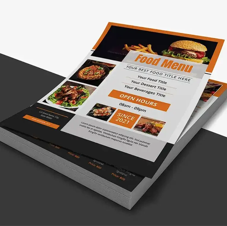 100/200pcs size A5 A6 Custom Leaflet Flyers Printing Services Outdoor Advertising Manua Printing Poster