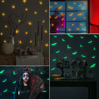 12pcs/set 3D Luminous Bat Spider Wall Stickers Glow In Dark Self Adhesive DIY Room PVC Stickers Halloween Party Home Decoration