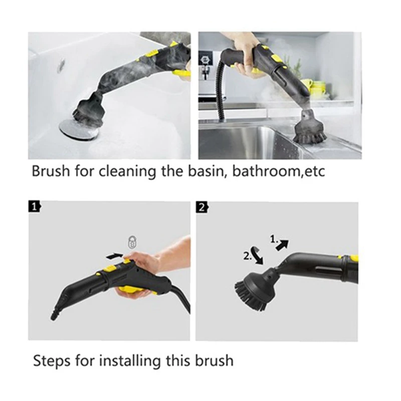 Accesorios para Limpiador de vapor de mano Karcher SC3, boquilla potente SC1 SC2, cabezal de cepillo SC4 SC5, cepillo redondo SC7 CTK10