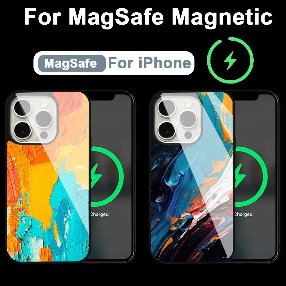 

Watercolor art Phone Case Alex Mirror For Magsafe Wireless Charging Caver For IPhone 13 14 15 Pro Max 11 12 Mini