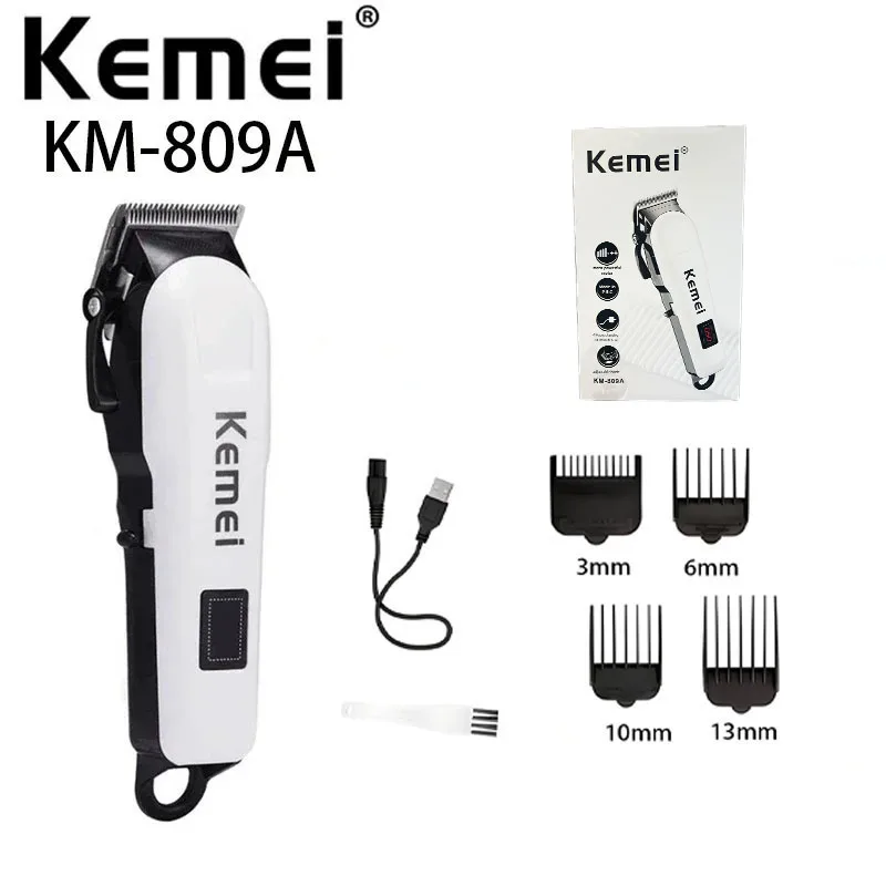 

Kemei Electric Hair Clipper KM-809A Barber Trimmer With LCD Professional Hair Clipper Ceramic Blade Cordless Trimmer