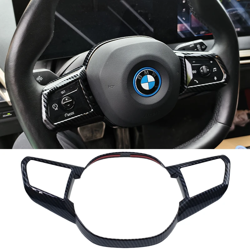 

Для BMW IX 2022 2023 2024 I20: накладка на руль в стиле карбон, аксессуары для автомобиля