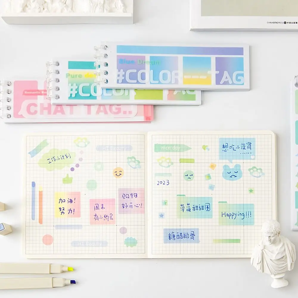 20 Sheets Keypoints Marker Index Stickers Taking Notes Bookmark Sticky Notes Gradient Aesthetic Index Tabs Student