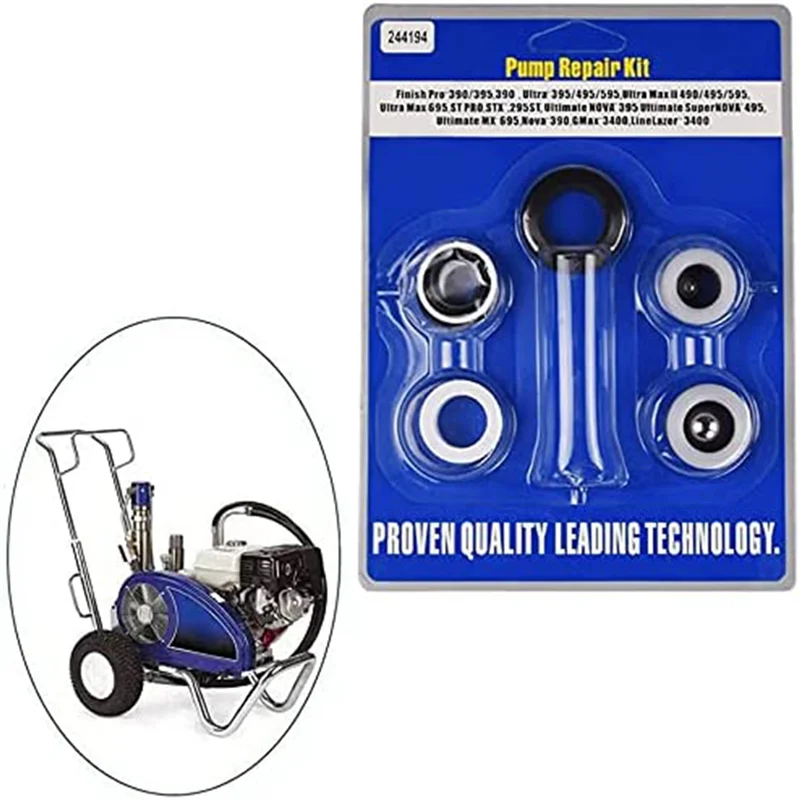 

GTBL 244194 Aftermarket Pump Repair Packing Kit For Airless Paint Sprayer 390 395 490 495 595 3400 Compatible (20 Pack)
