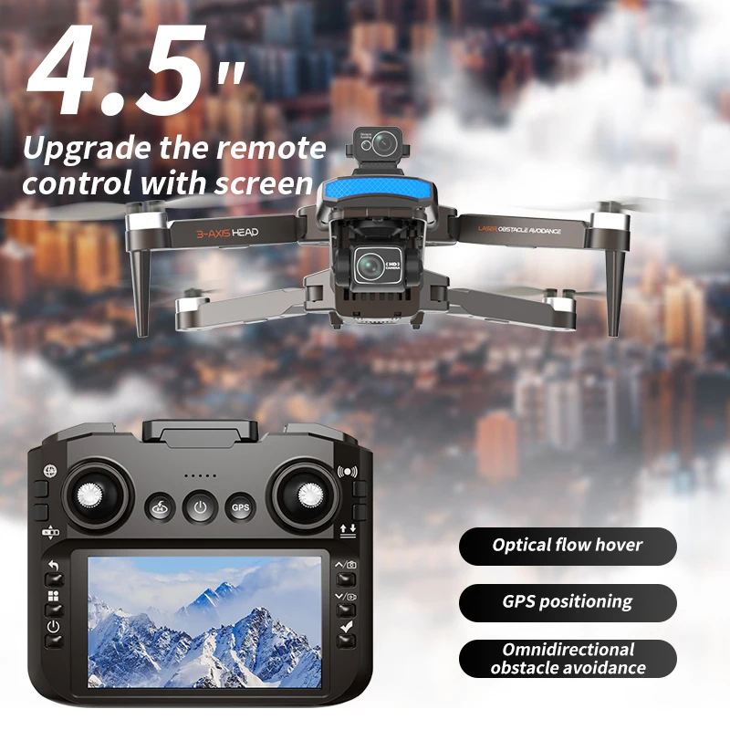 2024 Q7 GPS Drone Intelligent Laser Obstacle Avoidance 3-Axis Gimbal 4K HD Camera Brushless RC Quadcopter Drones Toy