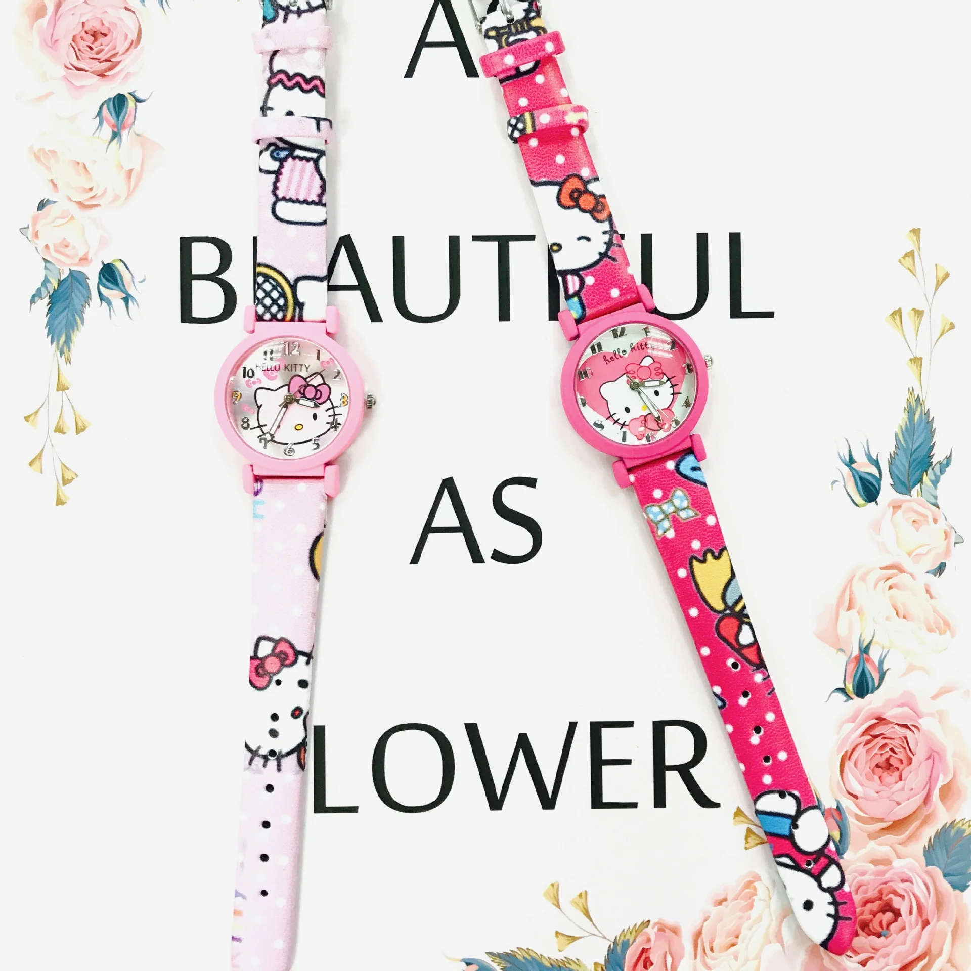 サンリオ漫画かわいいハローキティ腕時計女子学生甘い弓ギフトアニメアクセサリーガールフレンドギフトおもちゃ