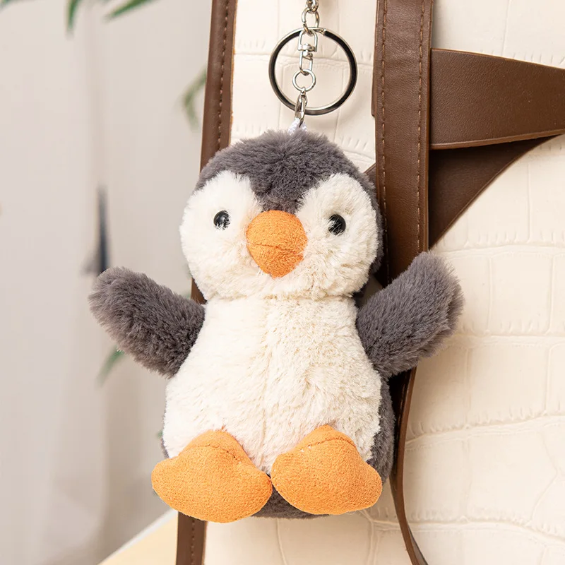 12cm Cute Peanut Penguin Pendant Plush Doll Cartoon Animal Penguin Keychain Doll Key Hanging Backpack Pendant Peluches Girl Gift