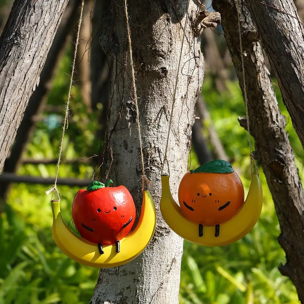 

Милый подвесной кашпо, качели оранжевой формы, форма фруктов, цветочный горшок, декоративная скульптура из смолы ручной работы, кашпо для влюбленных растений, подарок