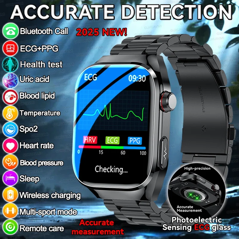 

2025 НОВИНКА для HUAWEI ECG + PPG, умные часы с мочевой кислотой и жиром в крови, кровяное давление, кислород в крови, трекер здоровья, Bluetooth-вызов, умные часы