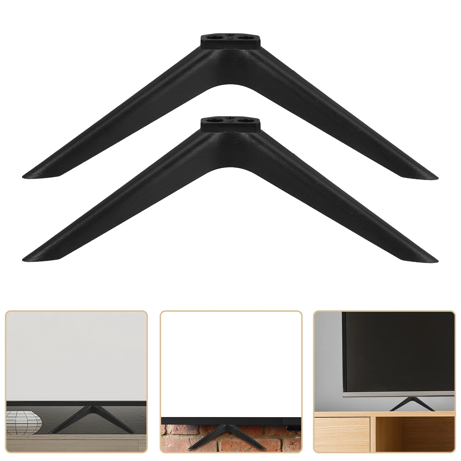 2Pcs Universal Stand Base Plastic Replacement Bracket for 37-43 Inch Tvs Small Freestanding Tabletop Holder for Living Room